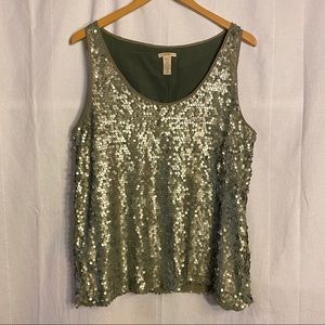 J. Crew Matte Sequin Cami Tank Top